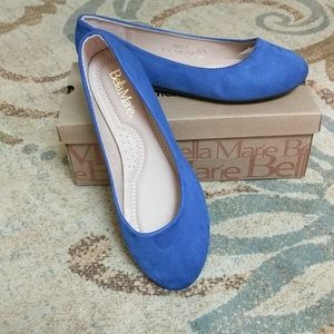 Blue suede flats 7.5 NWT